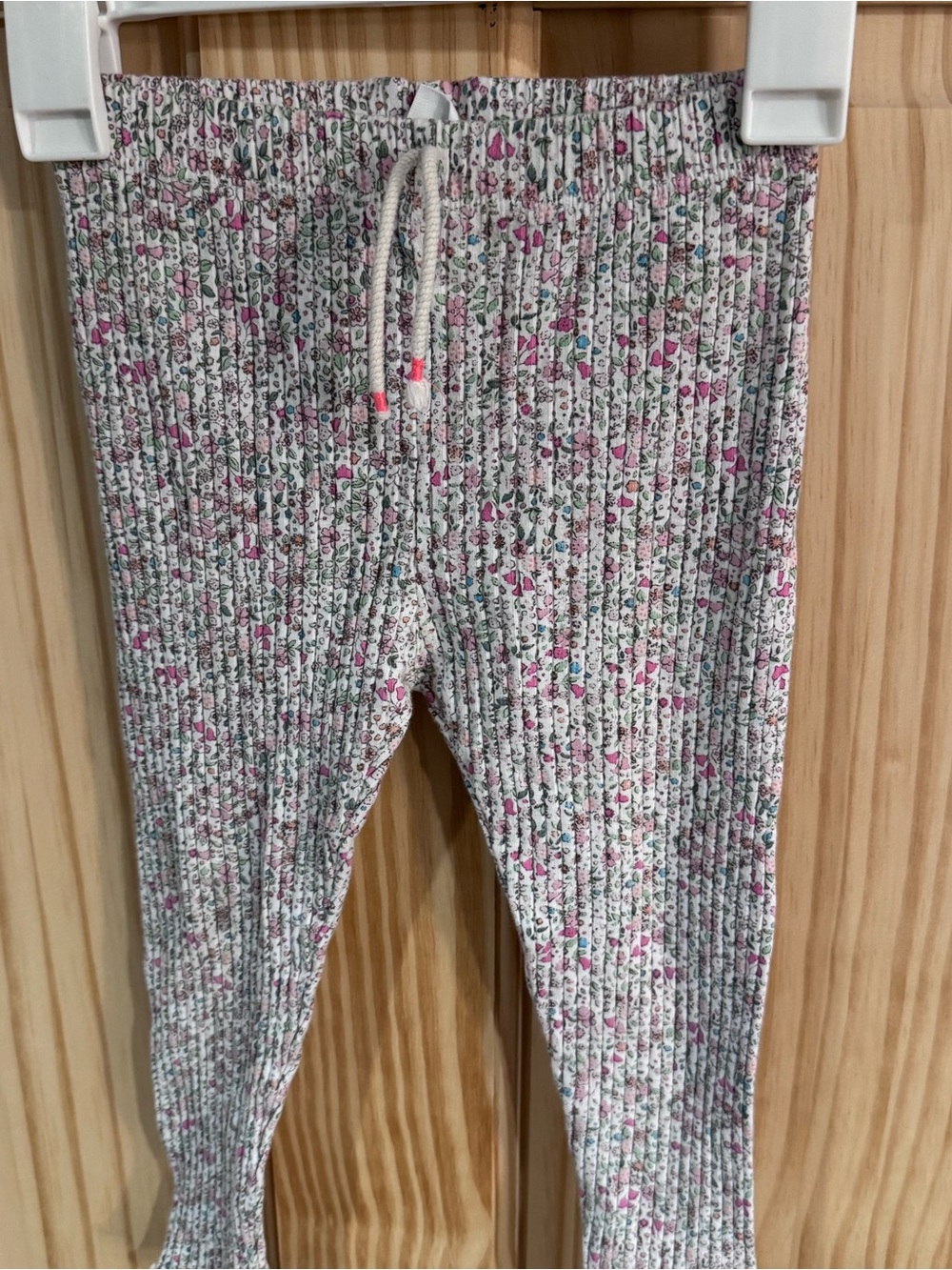 Zara Kids Girls Floral Ribbed Leggings Pink Purple White Size 3-4 Years 104cm - Picture 3 of 6